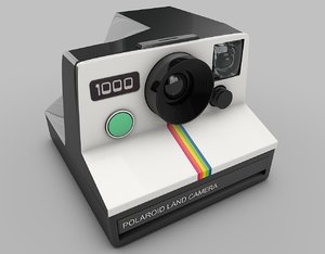 vintage polaroid camera 3d model