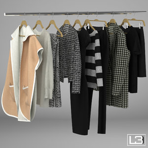 3d model woman clothes hangers