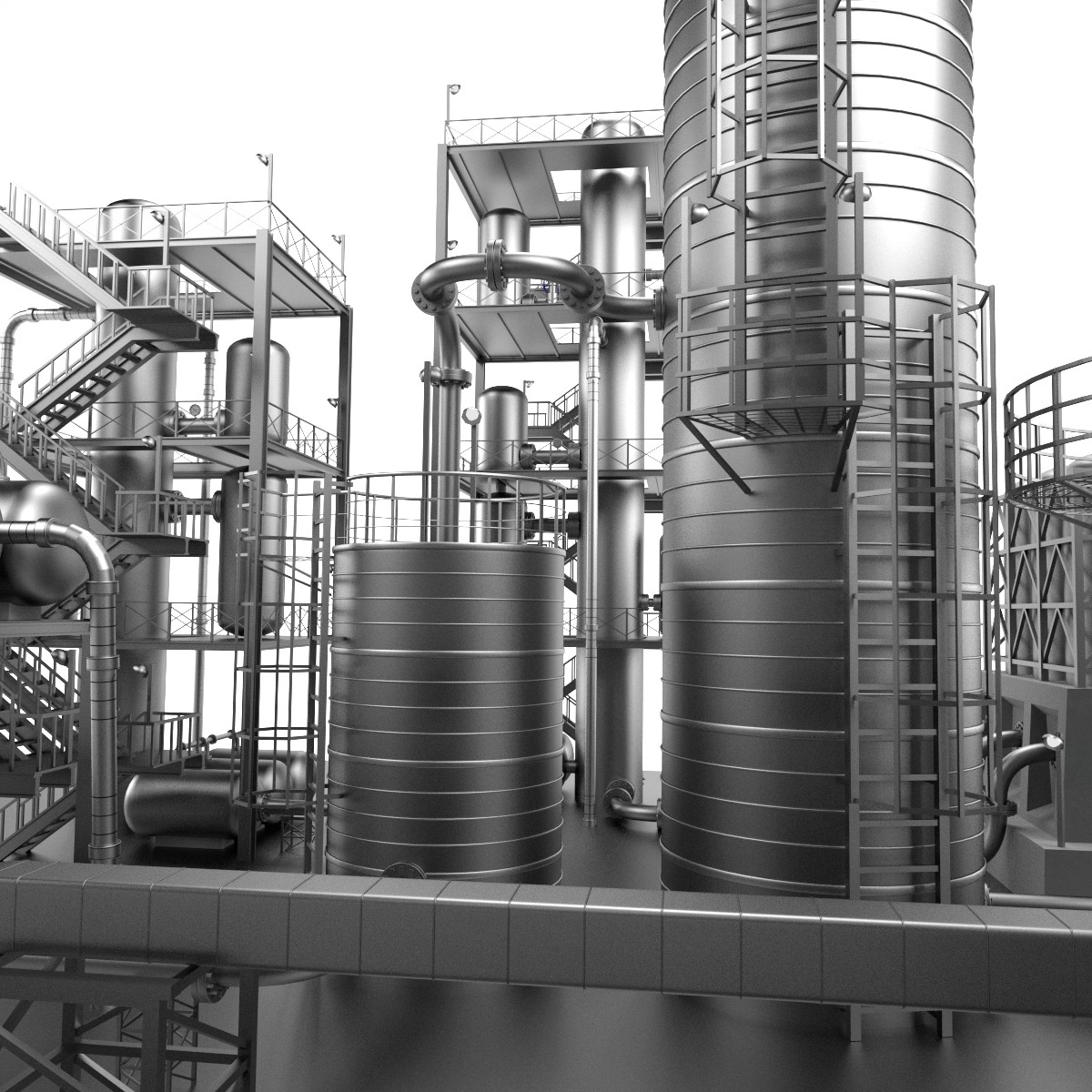 oil refinery 3d model