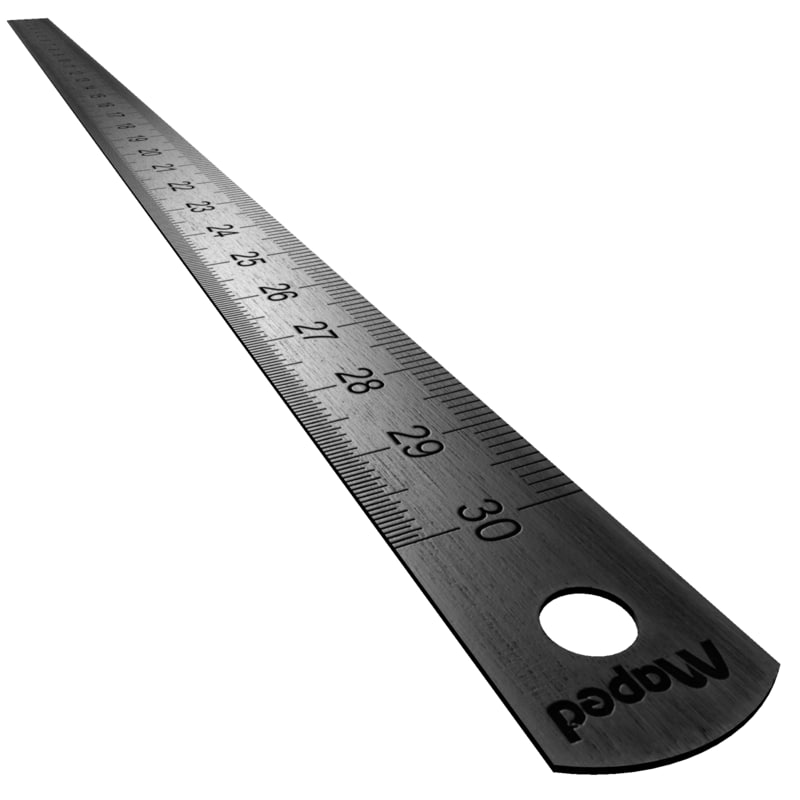 3d model stainless steel ruler