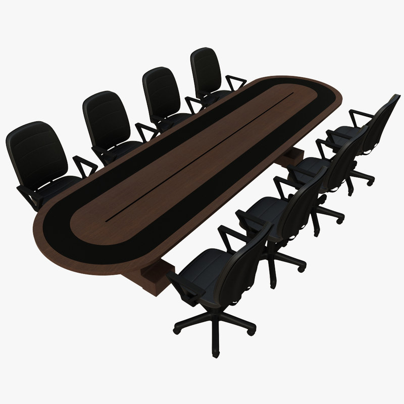 3d model of conference table chair