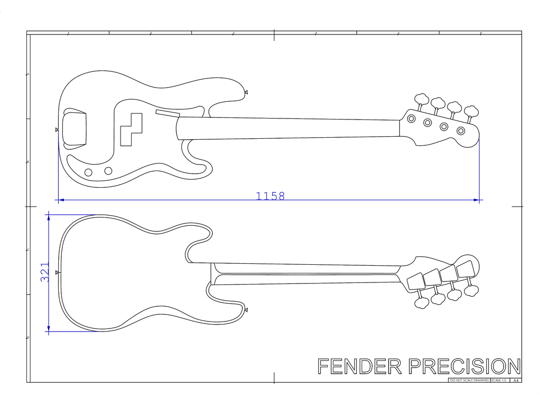 3d fender precision bass guitar model