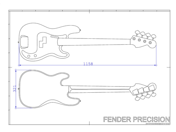 3d fender precision bass guitar model