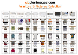 2d Floorplan Furniture & Fixtures Collection Topdown views & Overhead Views (2)