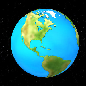 3d cartoon earth model
