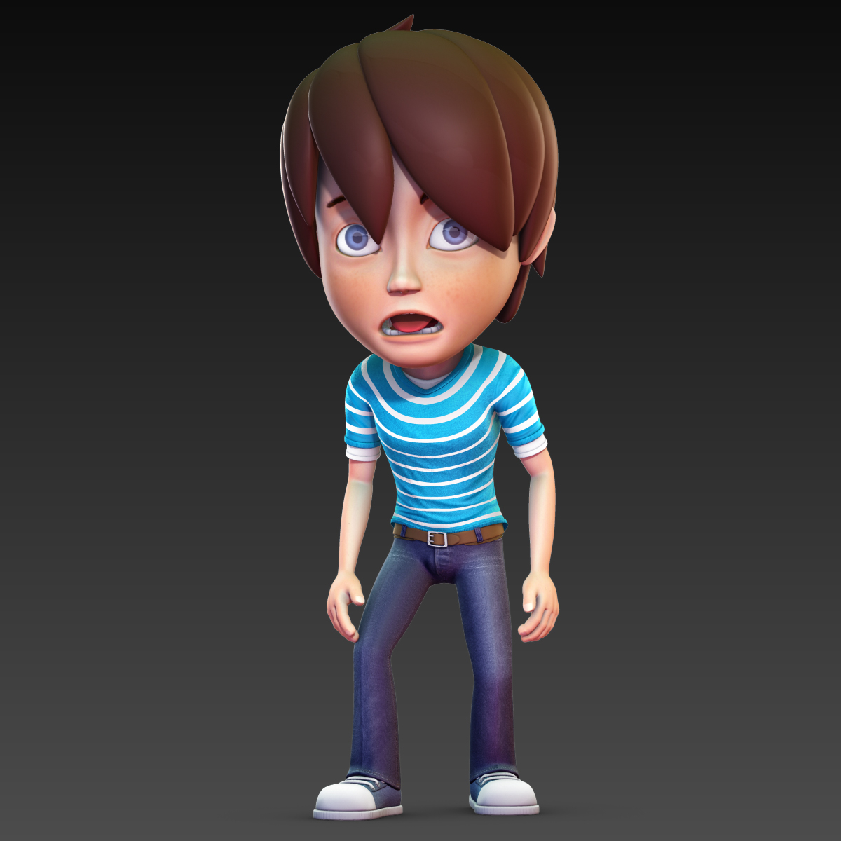 卡通男孩索具3d模型