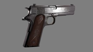 3ds max 1911 handgun worn