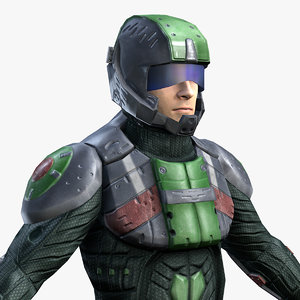 3d model sci-fi armor male character