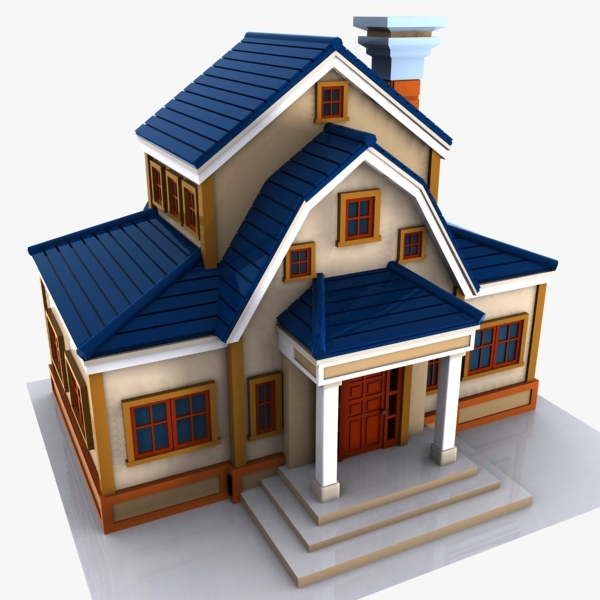 3d cartoon house toon model