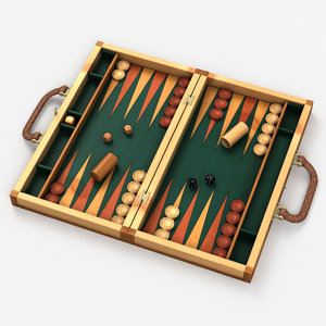 3d backgammon board dices model