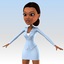 rigged afro-american cartoon girl 3d max