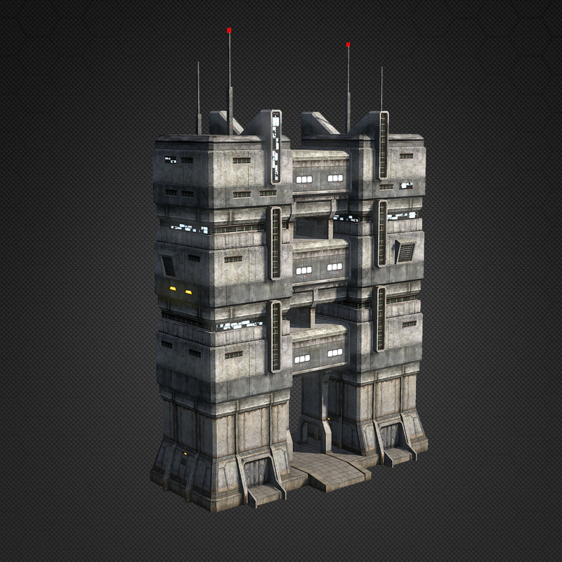 sci-fi towers set 3d max