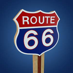 3d route 66 sign model