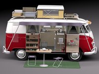 Volkswagen Camper Van 1950 Open