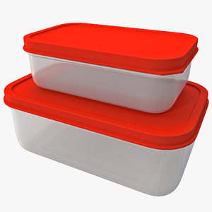 plastic food containers 3d 3ds