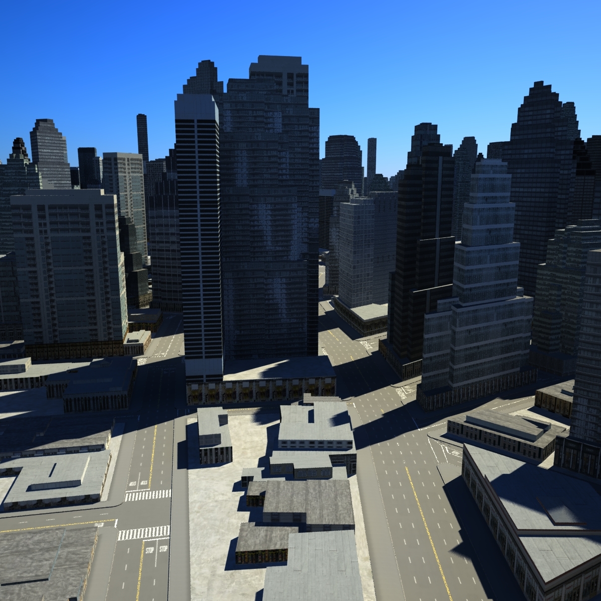 3d cityscape scene highrise