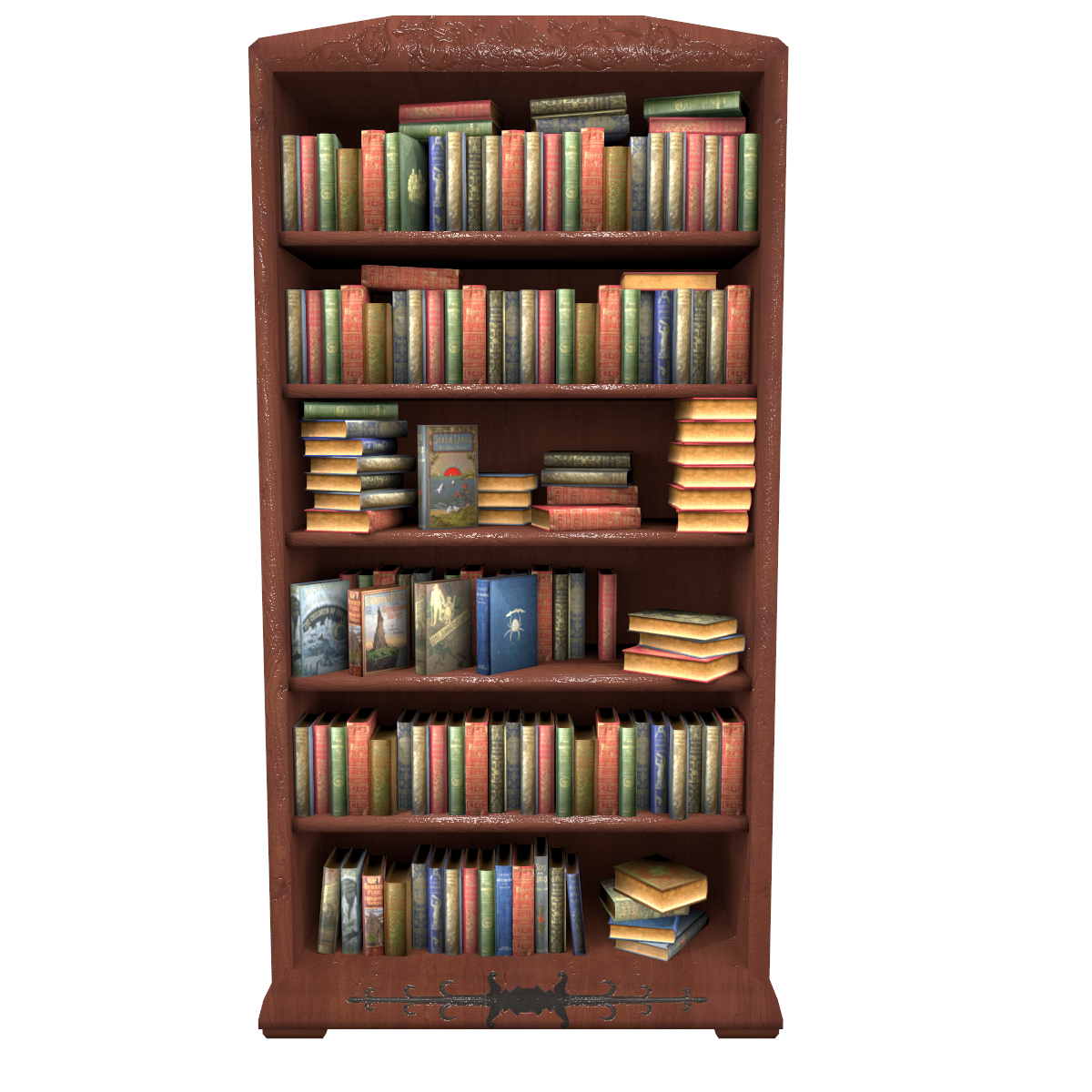 Bookcase With Books House Elements Design