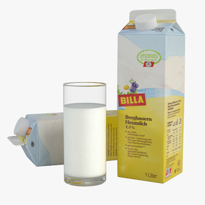 milk carton glass 3d model