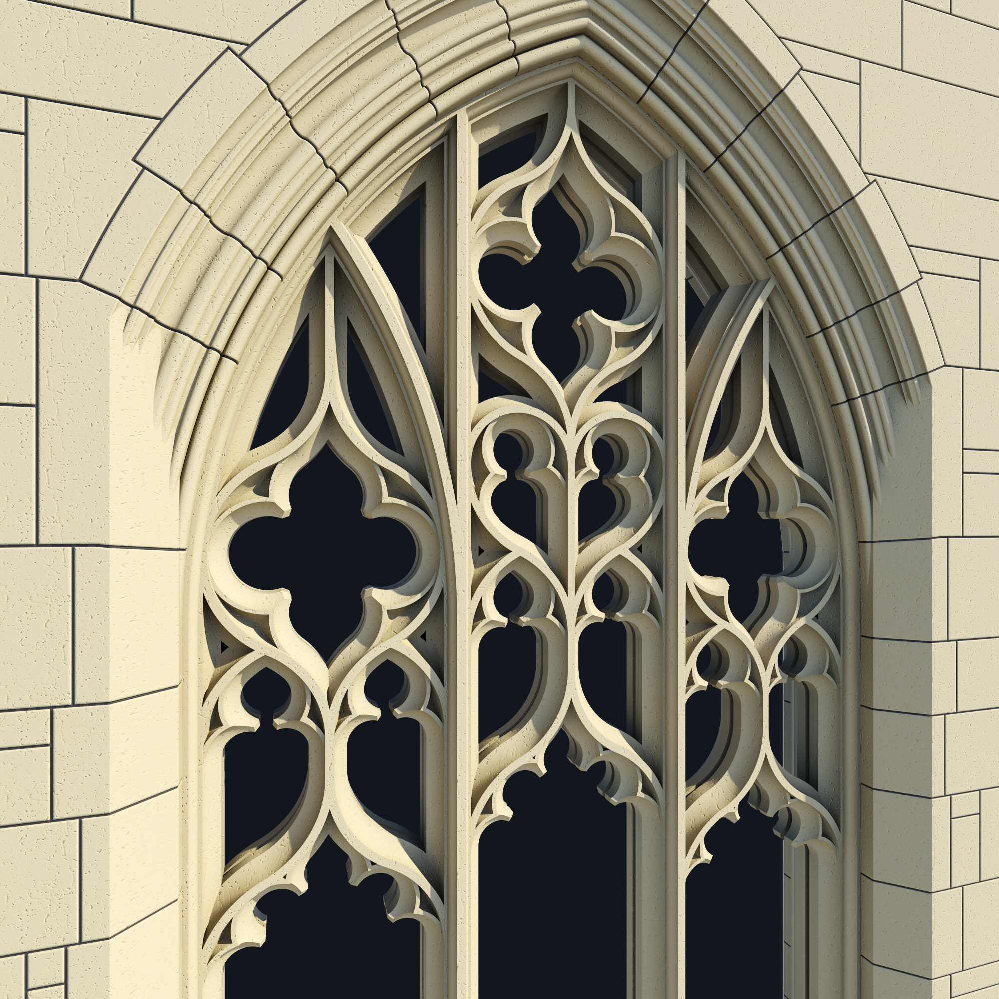 3ds arched gothic window
