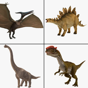 3d model dinosaurs rigged 2