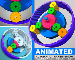 3d model animation automatic transmissions