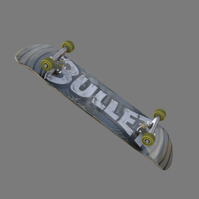 3d Model Rigged Skateboard