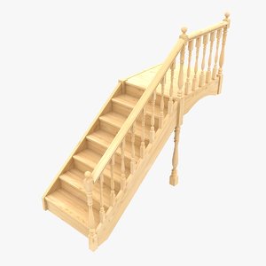 3d staircase wood