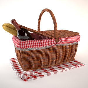 3d picnic basket model