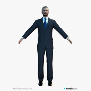 man suit characters real-time 3d model