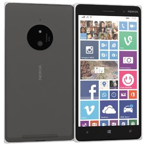 nokia lumia 830 black 3d model