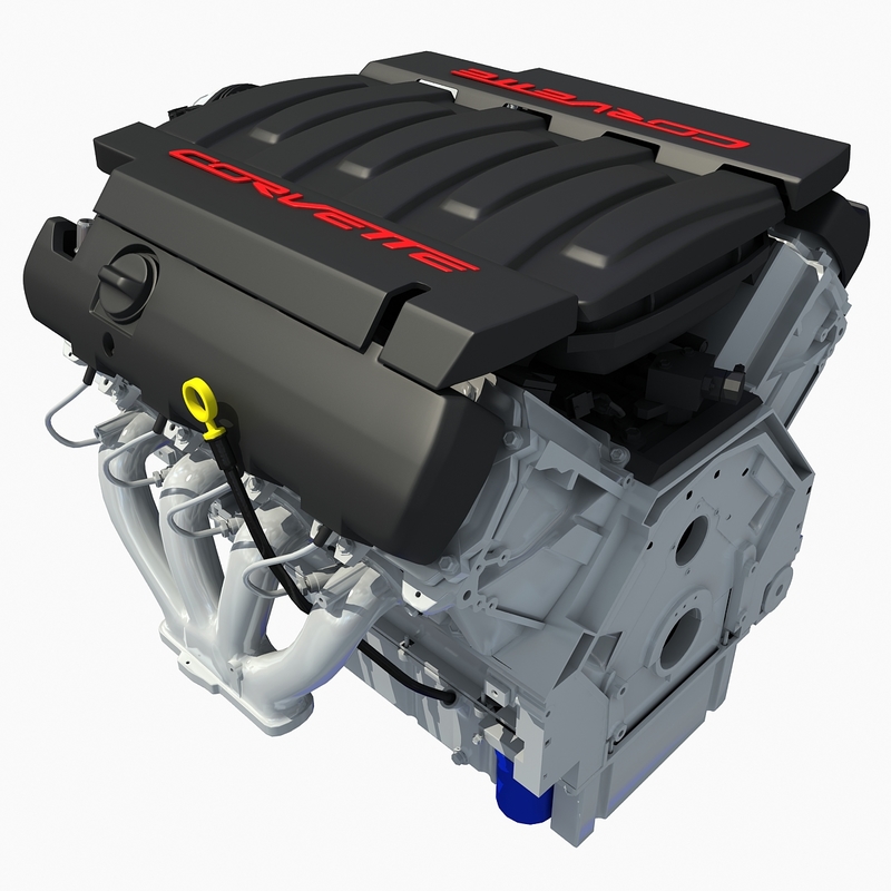 chevrolet corvette 2014 v8 engine 3d model