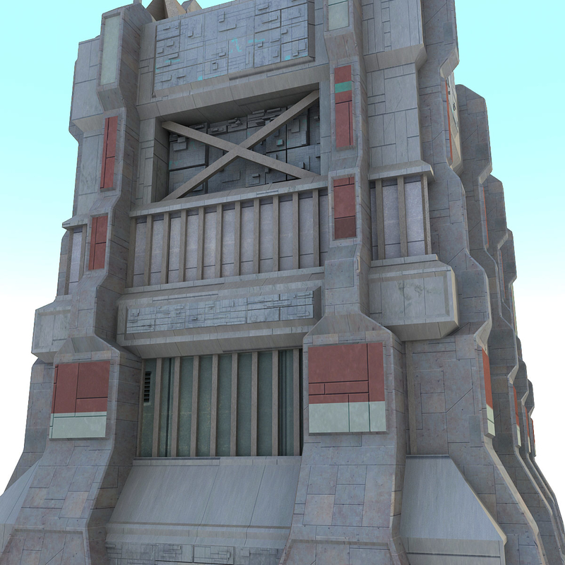 sci fi futuristic building max