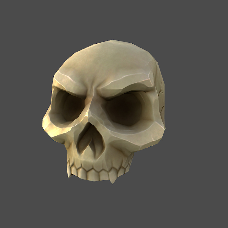 3d Model Low Poly Cartoon Skull 9245