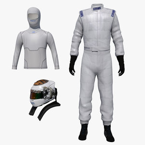 sparco race suit helmet 3d model