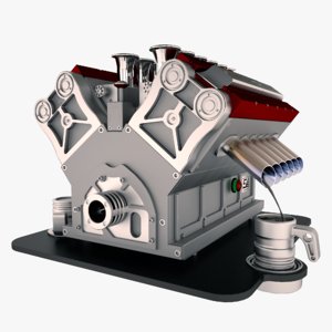 3d model coffee machine v12 titanium