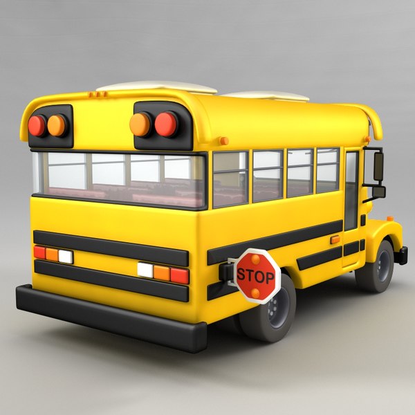 cartoon school bus 3d model