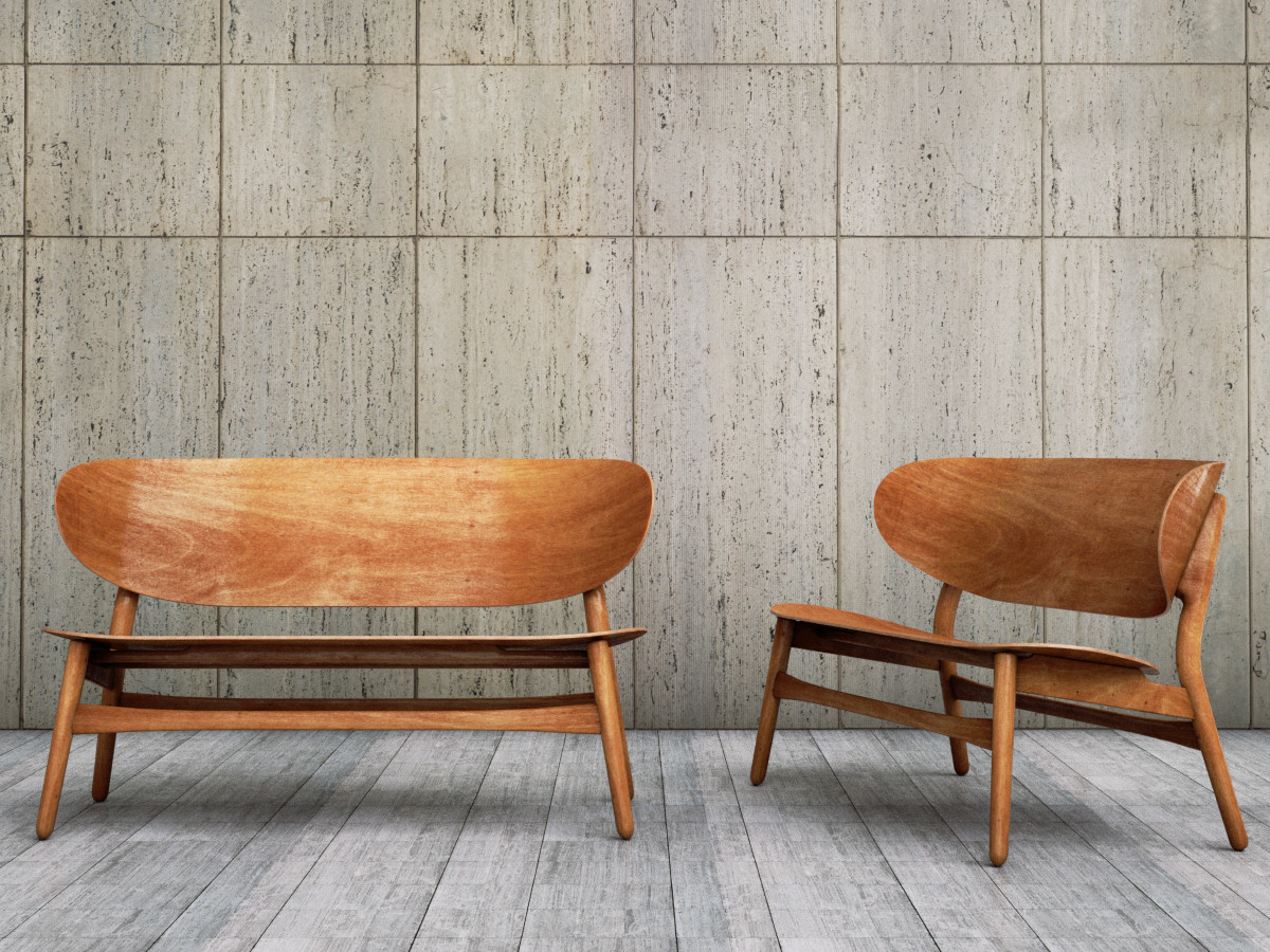 Maya Hans Wegner Shell Settee