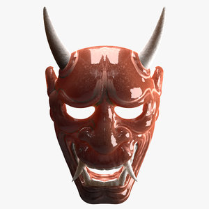 japanese demon mask 3d obj