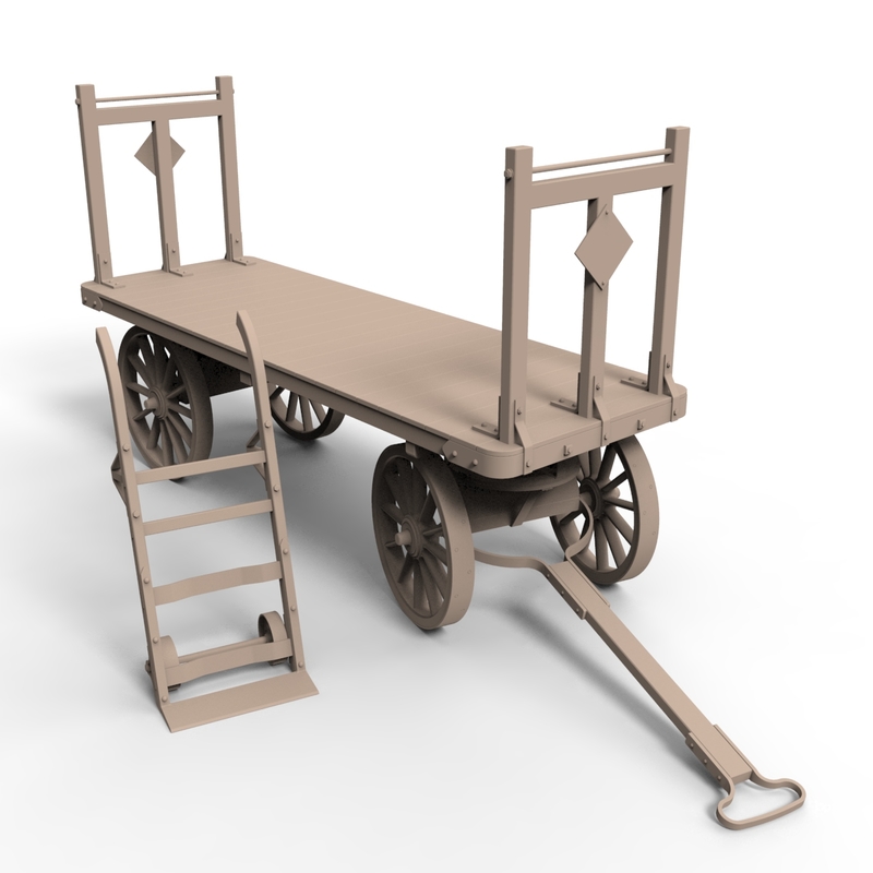 3d baggage cart dolly