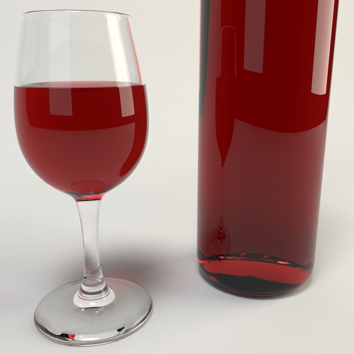 bottle & glass of wine