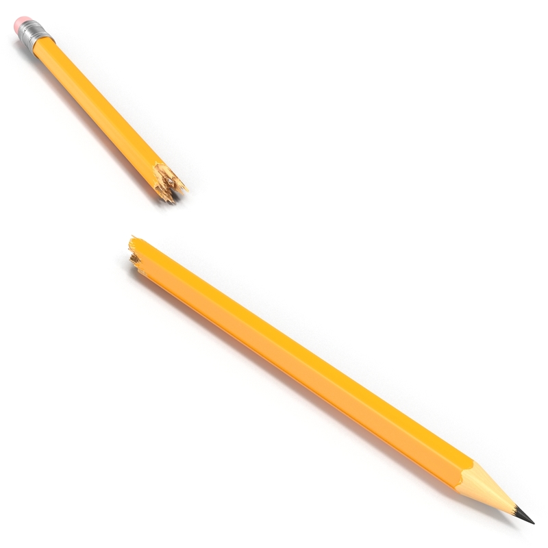 3d Model Broken Pencil