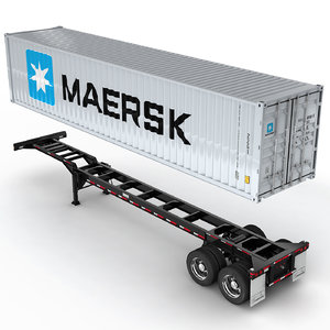 3d semi trailer container
