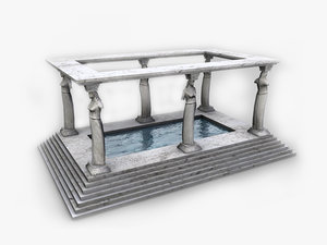 3d model ancient bath