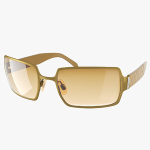 realistic golden sunglasses 3d model