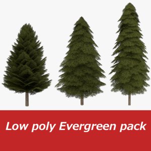 pack fir evergreen tree obj