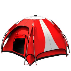 3ds realistic camping tent