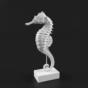 sculpture seahorse 3d ma
