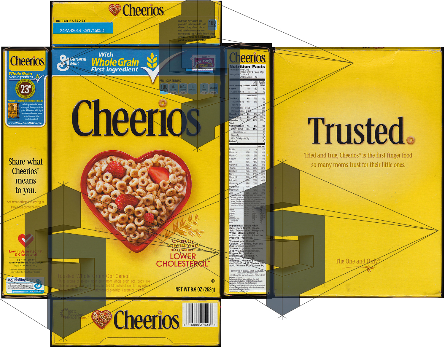 3d cheerios box contains model