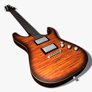 electric guitar schecter 3d model
