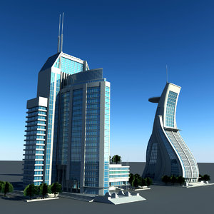 3d model modern building set01